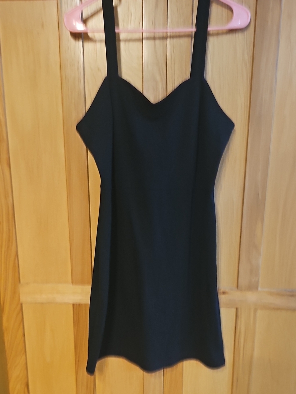 Old Navy Black Mini Slip Dress with Sweetheart Neckline